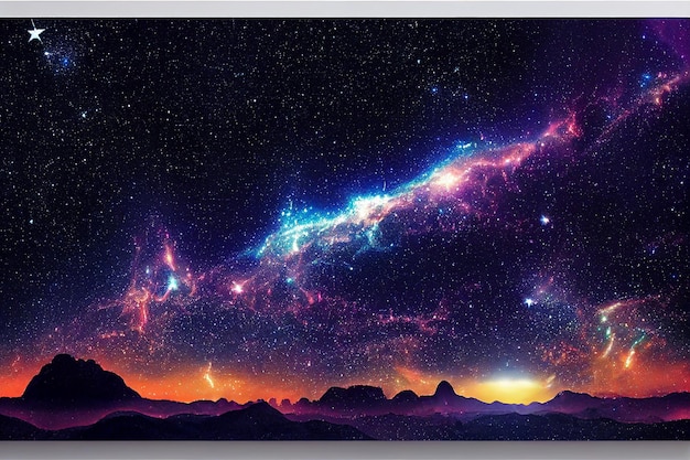 Dazzling starry sky cosmic starry sky background material Generative AI Content by Midjourney