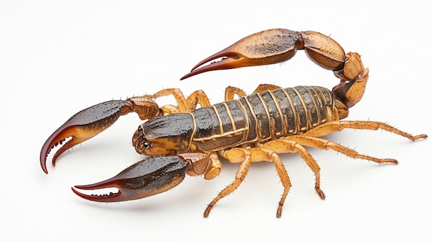 a dead scorpion is shown on a white background