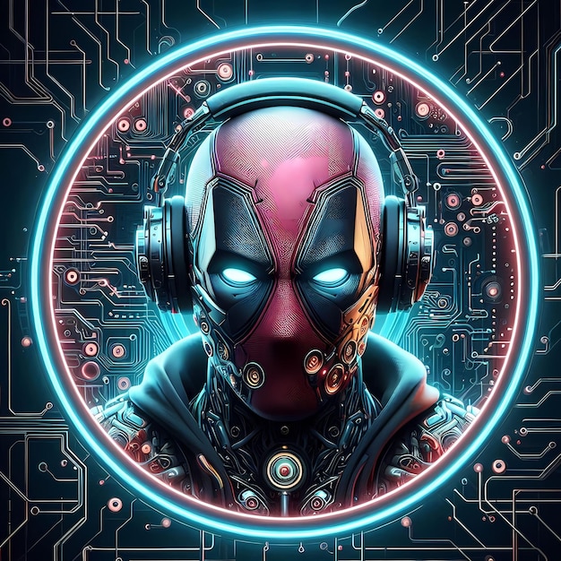 Photo deadpool cyberfunk circular logo