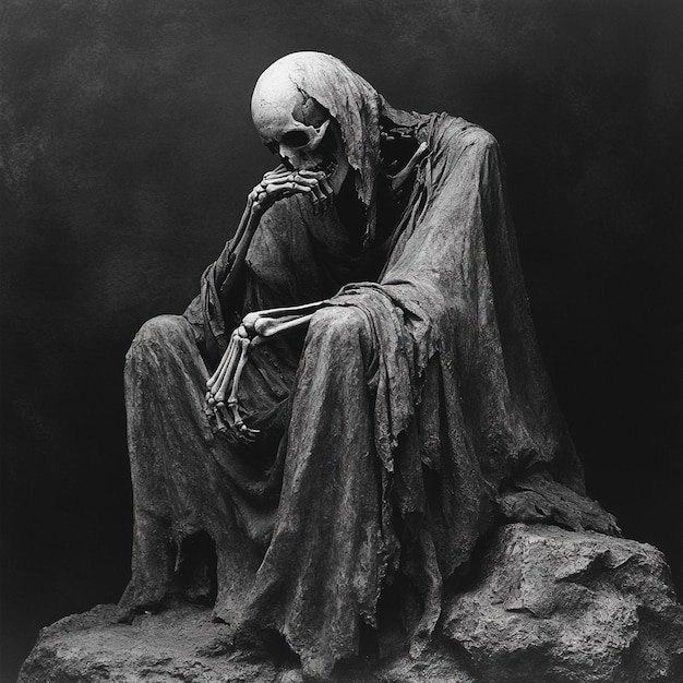 Photo death beyond the pulse exploring the depths of despair and emptiness