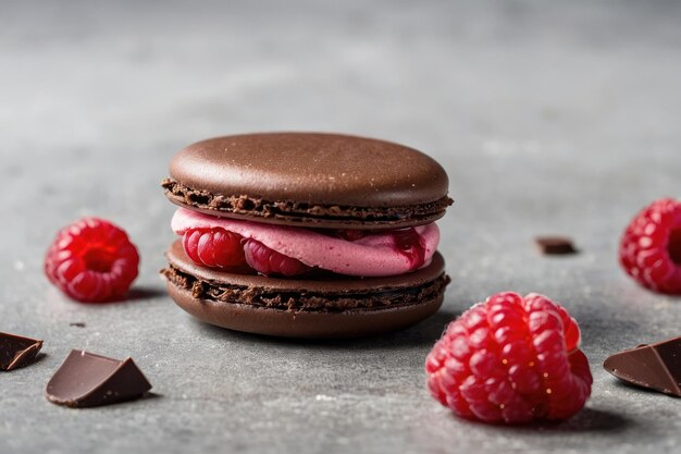 Decadent Chocolate Macaron with Berries