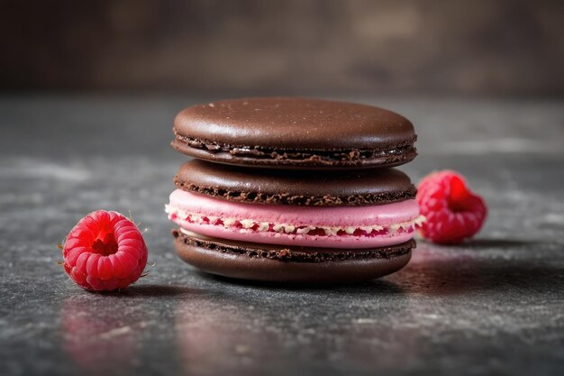 Decadent Chocolate Macaron with Berries