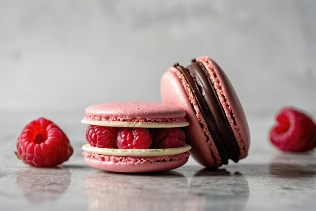 Decadent Chocolate Macaron with Berries