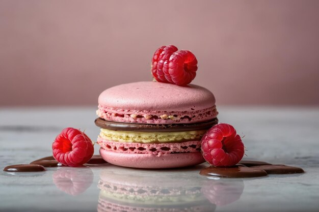 Decadent Chocolate Macaron with Berries