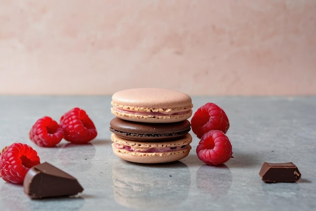 Decadent Chocolate Macaron with Berries