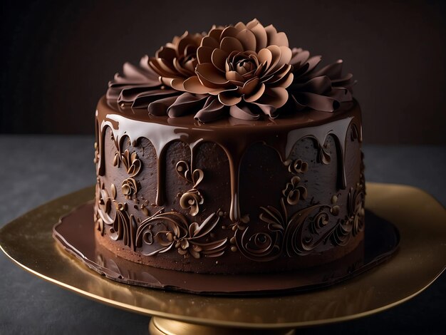 Decadent Delight Piping Perfection on a Chocolate Canvas of Artistry