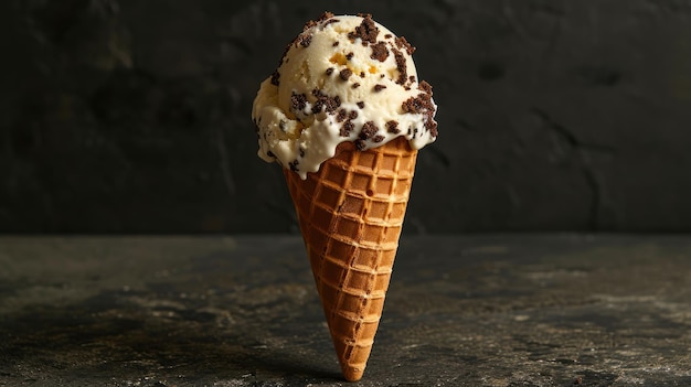 Decadent Ice Cream Cone with Colorful Sprinkles