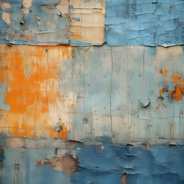 Decay and Rust Corroded Appearance of Rusty Metal Background gold orange blue green and black