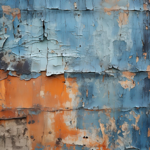 Decay and Rust Corroded Appearance of Rusty Metal Background gold orange blue green and black