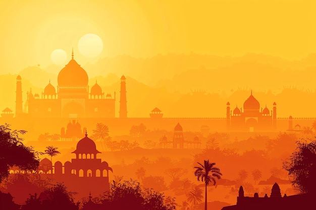 Deccan Plateau indian illustration background