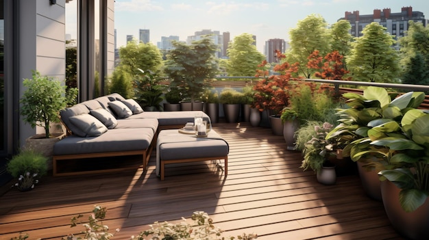 the deck of the apartment is designed by person