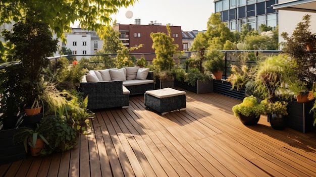 the deck of the apartment is designed by person