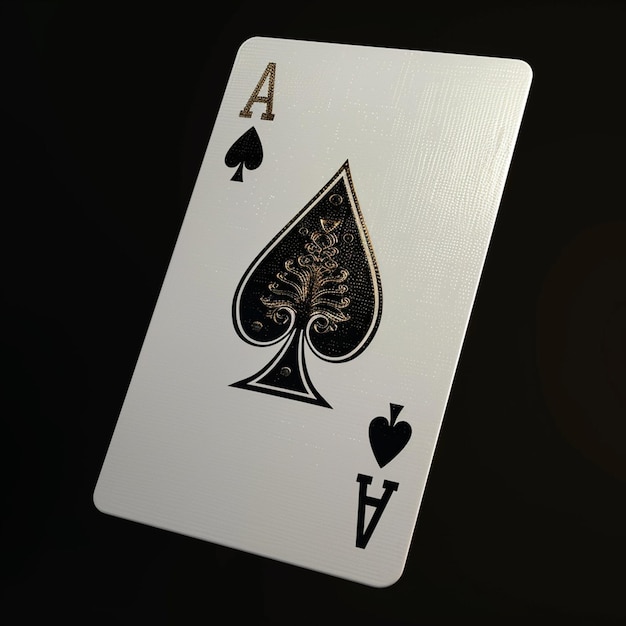 Deck of cards on a black background the ace of spades