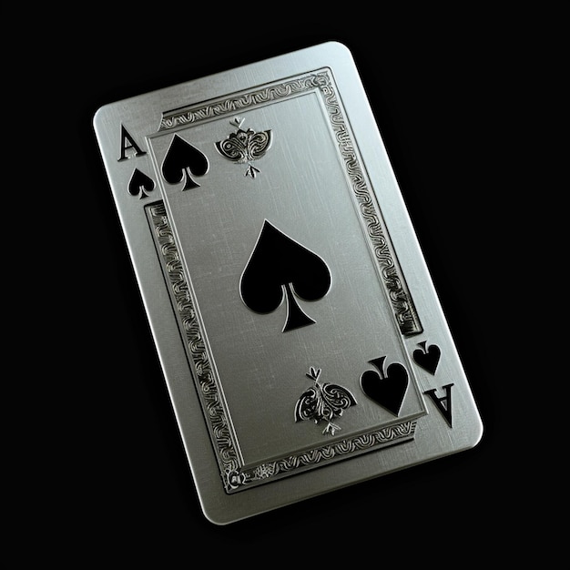 Deck of cards on a black background the ace of spades