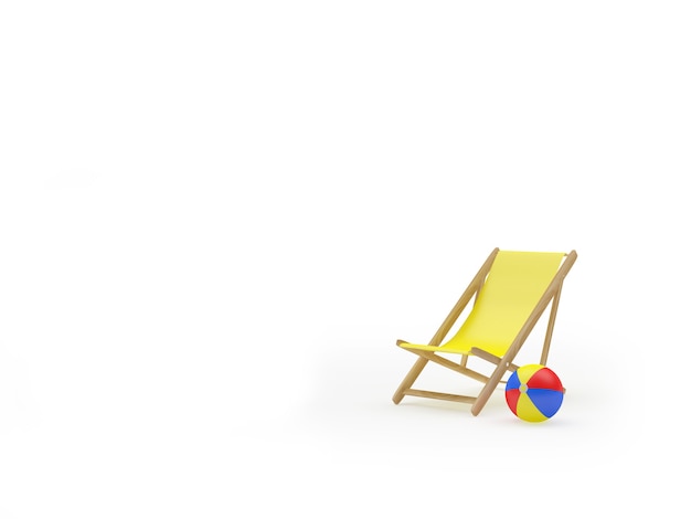 deck chair and beach ball with space for text