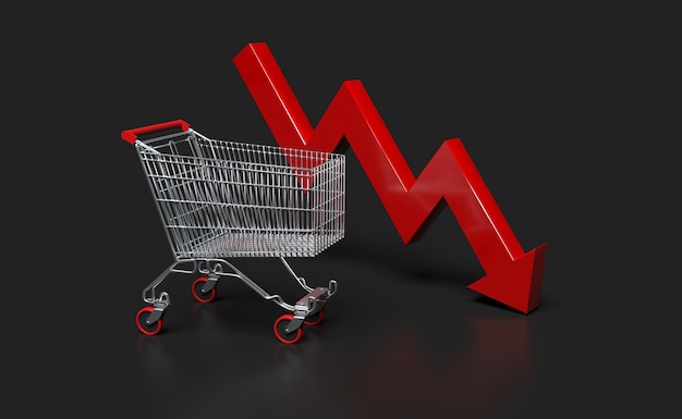 Declining household consumption - 3D illustration