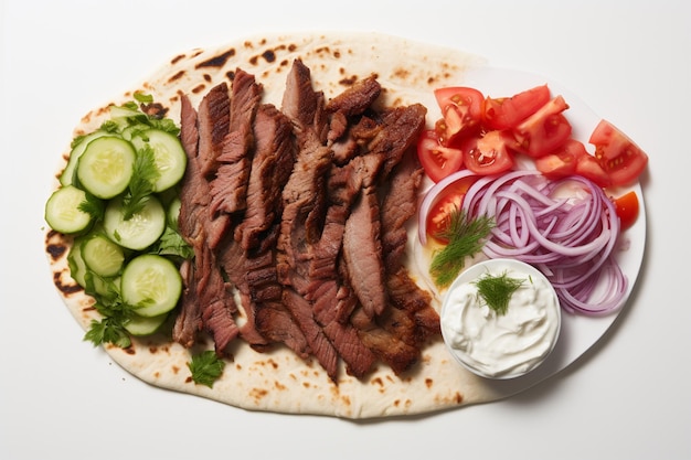 Photo deconstructed doner kebab ingredients yummy doner kebab food image photography