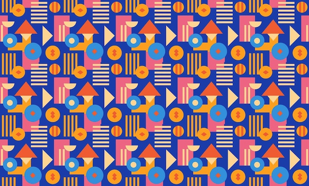 Deconstructivist Design Geometric Shapes Seamless Pattern for Wallpaper Background