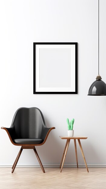 decor with a black wooden frame suspended in vintage style