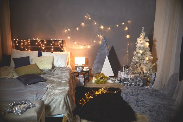 Photo decorated bedroom for christmas