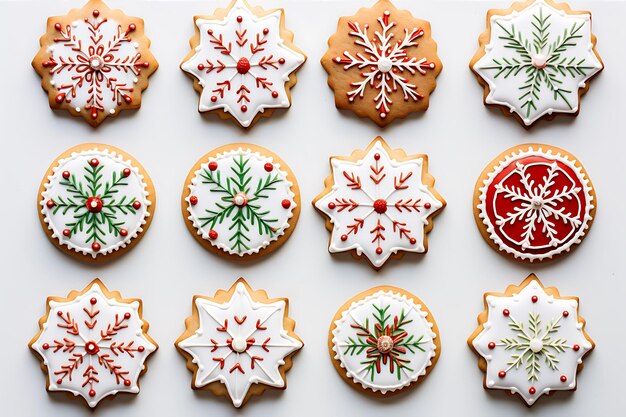 Photo decorated christmas cookies white