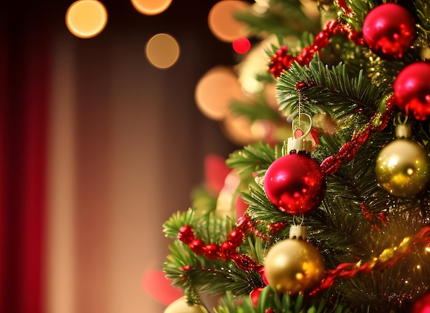 Decorated Christmas tree with presents for new year isolated on white background