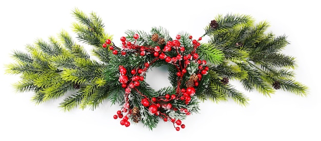 Decorated Christmas wreath  background