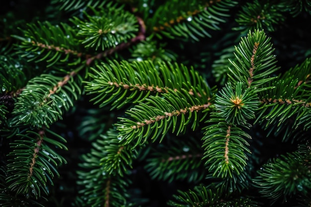 Decorated Evergreen Branches Generative AI