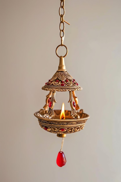 decorated hanging diya hindu