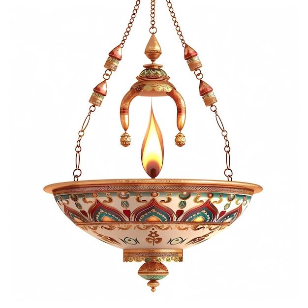 decorated hanging diya hindu