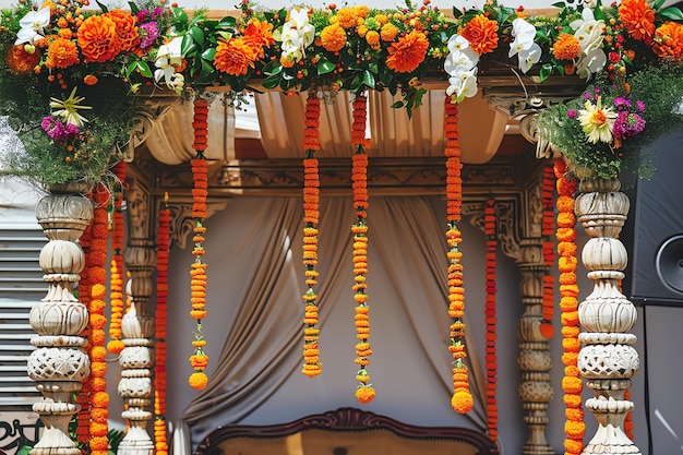 Decorated Indian wedding mandap indian background theme