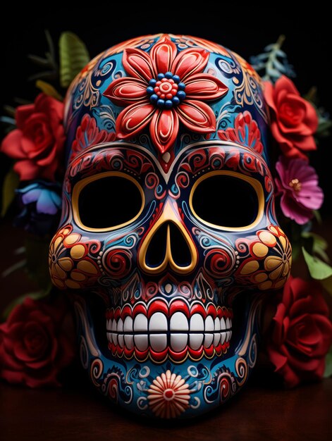 Decorated Sugar Skull With Flowers