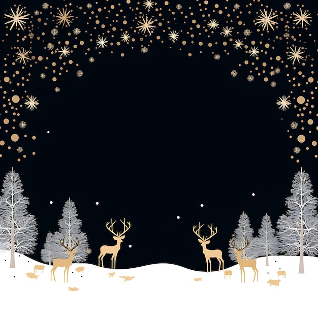 Decoration card Christmas scene with blank space for your message text