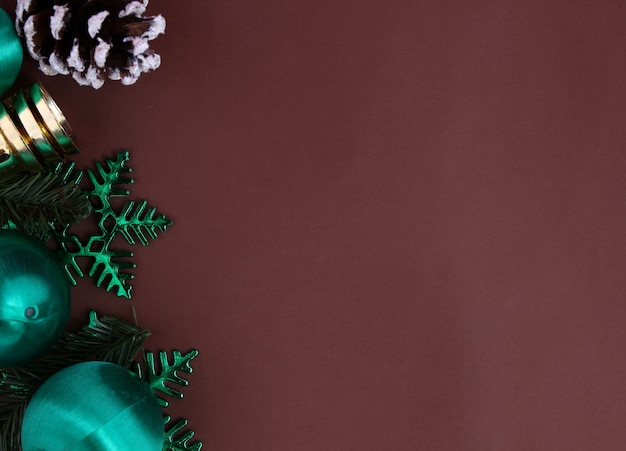 Decoration for Christmas with brown backdrop.