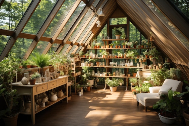 decoration inside greenhouse minimalist style inspiration ideas