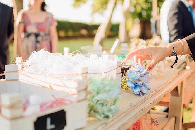 Decoration of a summer evening wedding