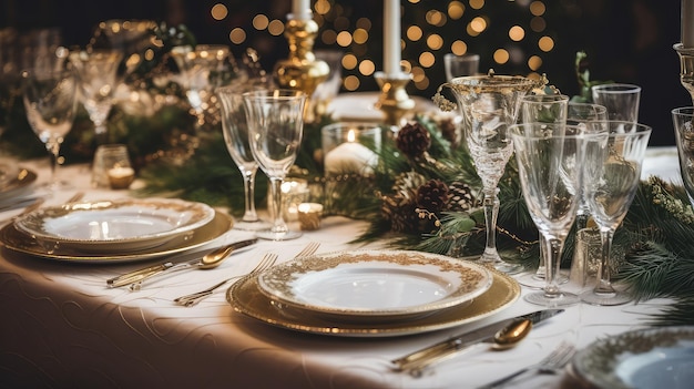 Decorations holiday party table setting