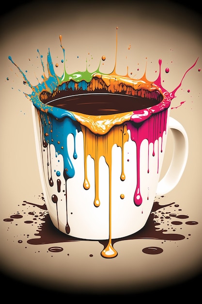 Photo decorative art designed coffee cup wallpaper