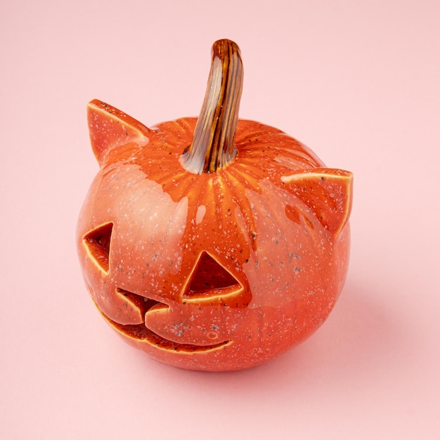 Decorative ceramic pumpkin in the form cat