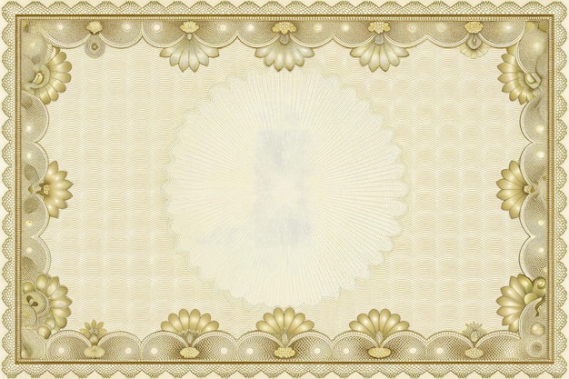 Photo decorative certificate background featuring intricate floral patterns designed for formal documentat