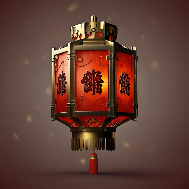 Decorative Chinese New Year lantern ornament with tassels adding a festive touch