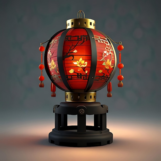 Decorative Chinese New Year lantern ornament with tassels adding a festive touch