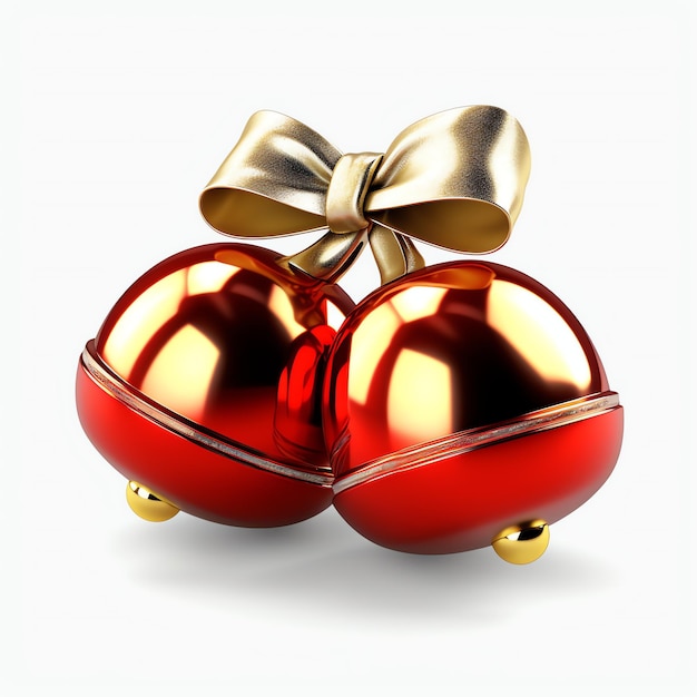 Decorative christmas ornament with christmas golden bells or jingle bells Christmas decoration