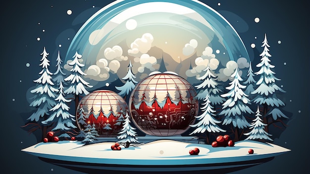 Decorative Christmas Snowball Vector Illustration