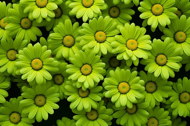 Decorative daisy on green background