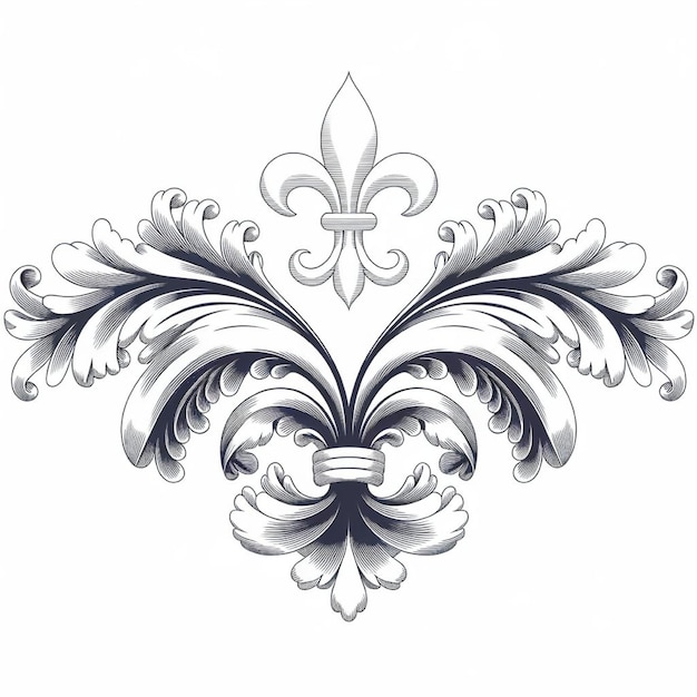 decorative design with symmetrical flourishes and scrollwork