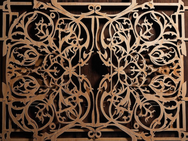 Photo a decorative design on a wooden door that says  schloss