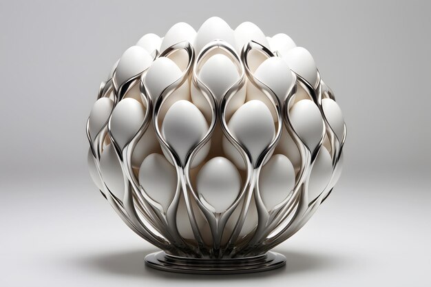 decorative and designer stand and egg rack art in the food industry