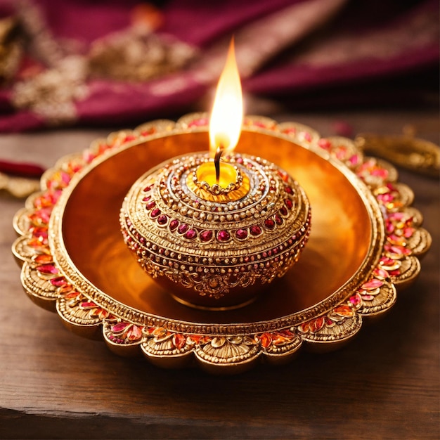 Photo decorative diya for diwali celebration