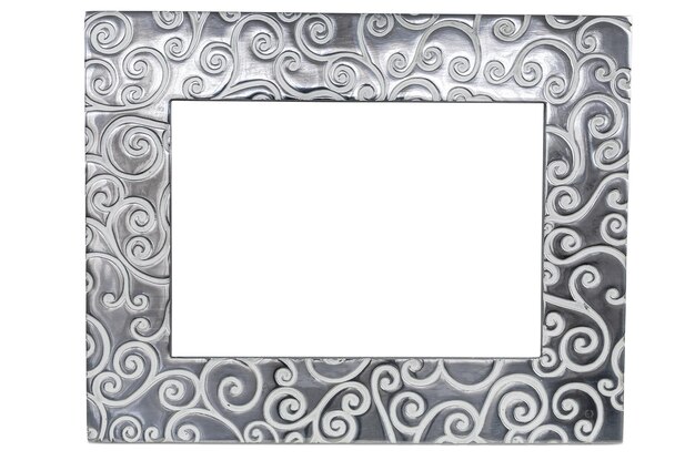 Decorative empty photo frame on white background